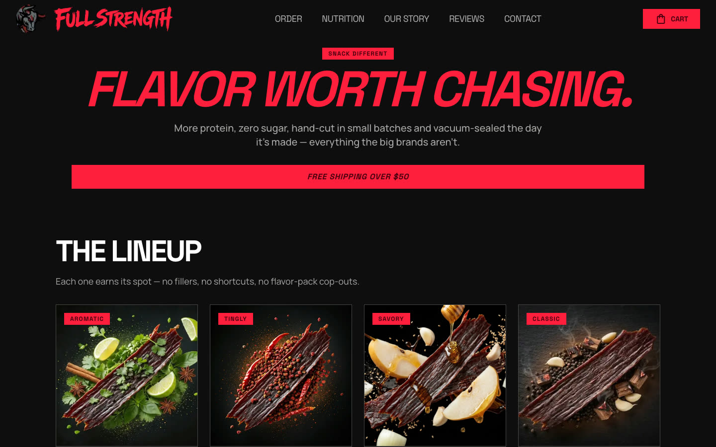 Home page of Full Strength Jerky